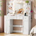 White Vanity Desk With Premium Illuminated Mirrors