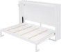 Full Size Murphy Bed, Wood Hidden Foldable Wall Bed Frame W/Gas Struts, Storage Bed Cabinet for Bedroom, Office, Space-Saving, No Box Spring Needed, White