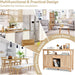 Natural Wood Dining Table Buffet Server Sideboard with Wine Storage