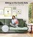 Corduroy Sofa EightySevenInch DeepSeat Green LivingRoom Comfort