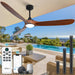 72in Walnut Outdoor Ceiling Fan With Lights