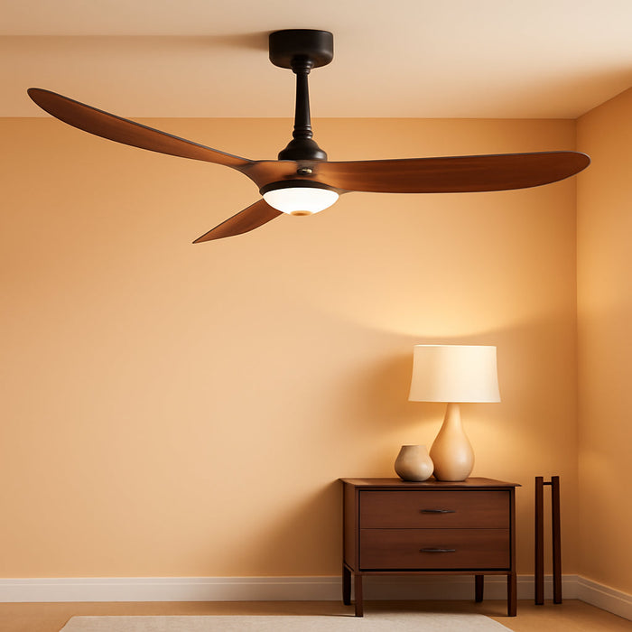 Smart 72 Inch Walnut Outdoor Ceiling Fan Technology