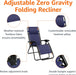 Zero Gravity Lounge Chair with Pillow, Foldable Outdoor Reclining Chair for Patio and Beach, Weather-Resistant Textilene, 300 Lb Capacity, 26", Navy Blue