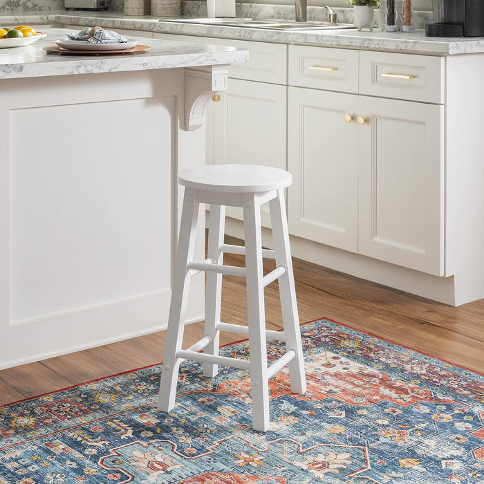 Zeke White 24" Counter Stool with round Seat