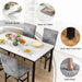 Dining Room Table Set 5 Piece Dining Table Set Marble Dining Table 4 Chair Dining Table Set for Kitchen Living Room Breakfast Small Spaces (White & Grey)
