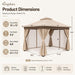 10x13 Ft Outdoor Gazebo With Mosquito Netting