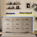 9-Drawer Dresser for Bedroom, Modern Wooden Chest of Drawers with Metal Handles, Anti-Tipping Design, Sturdy and Stable Storage Organizer for Living Room, Entryway, Home Office