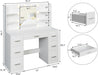 Vanity Desk With Ambient Illumination White Mirror