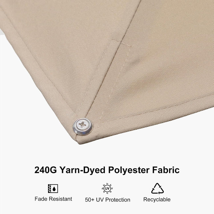 Patio Umbrella Outdoor 10' X 13' Rectangle 360 Rotation Beige