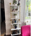 Industrial Gold Bookshelf-6 Tier Wall Mounted Ladder Bookshelf, Rustic Gold Storage Book Shelves Display Bookcases for Living Room/Home/Office