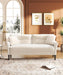 Modern White Velvet Loveseat Sofa for Living Room