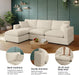 Khaki 68Inch Deep Overstuffed Modular Sectional Sofa
