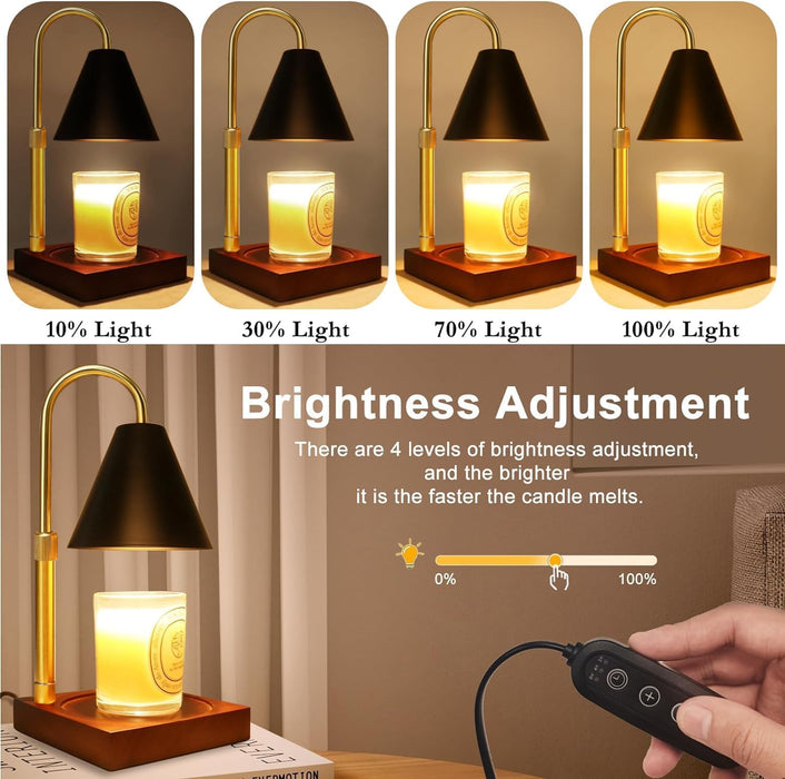 Candle Warmer Lamp with Timer, Electric Candle Lamp Warmer, Height Adjustable Scented Candles, Candle Warmer with 2 * 50W Bulbs for Home Decor