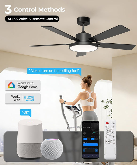 Smart Reversible Dc Motor Led Ceiling Fan