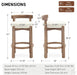 Bar Stools Set of 3, 26" Linen Fabric Upholstered Counter Height Bar Stools, Modern Barstools Counter Stools with Wood Legs for Kitchen Island Dining Room Bar, Beige