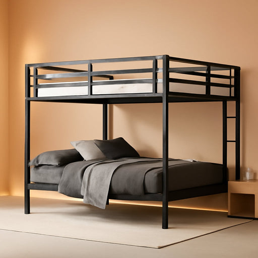 Queen HeavyDuty SpaceSaving Double Queen Bed Black