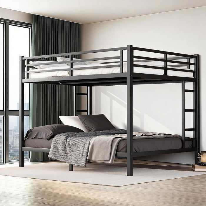 Queen HeavyDuty SpaceSaving Double Queen Bed Black