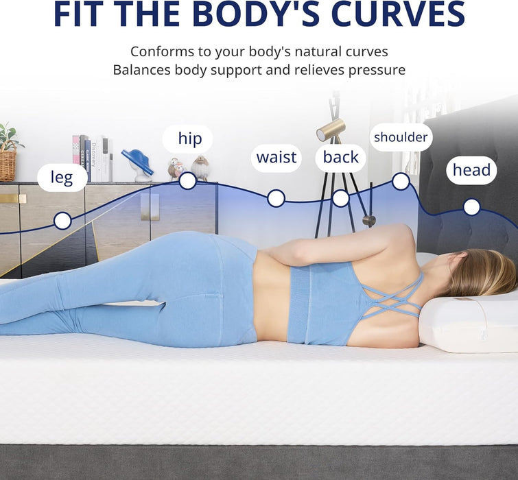 Queen Mattress 10 Inch Green Tea Memory Foam Mattress for Cool Sleep & Pressure Relief, Fiberglass Free, Bed in a Box, Removable Washable Cover, Certipur-Us Certified