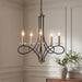 Black Brass Five Light Chandelier CeilingMount Fixture