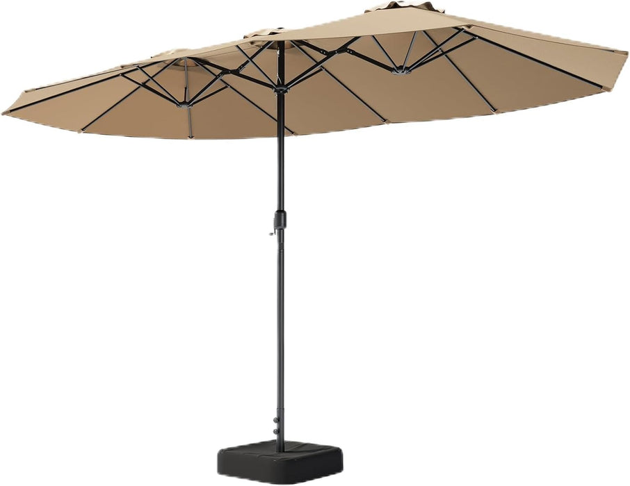 15FT Double-Sided Patio Umbrella with Base Included