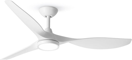 Ceiling Fans with Lights,Large Airflow 52Inch Modern Ceiling Fan with Quite Reversible DC Motor 3 Color Temperature LED Light (White)