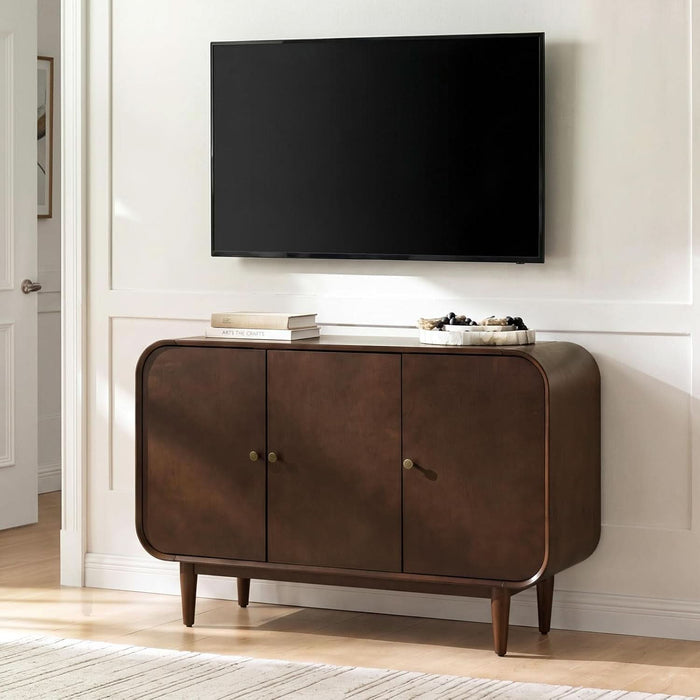 48" Buffet Cabinet with Storage, 3 Doors Sideboard, Auburn