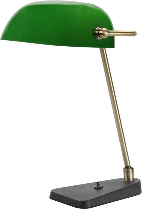 EmeraldGreen Bankers Desk Lamp CastIron Base Swivel