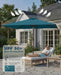 6.5X10Ft Patio Umbrella, Outdoor Umbrella with Push Button Tilt and Crank, 8 Sturdy Ribs, UV Protection & Waterproof Market Umbrella for Pool, Backyard, Beach,Deck (Lake Blue)