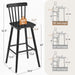 Windsor Wooden Barstools Set of 4 for Kitchen Island, Farmhouse 30 Inch Bar Height Stools Chairs with Spindle Back for Bar Bistro, Black