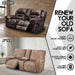 Reclining Love Seat with Middle Console Slipcover, 8-Piece Velvet Stretch Loveseat Reclining Sofa Covers, 2 Seat Love Seat Recliner Cover, Thick, Soft, Washable, Love Seat Slipcovers (Sand)