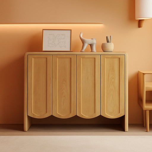 Natural Woodgrain Two Door Adjustable Sideboard Cabinet
