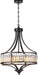 Modern Black Crystal Chandelier, 20 Inch Large Ceiling Pendant Light Fixture with 50'' Adjustable Hanging Chain, 5-Light Farmhouse Chandelier for Dining Room, Living Room, Bedroom, Entryway