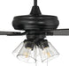 52" Eos 4 Light Ceiling Fan in Flat Black Finish with Reversible Flat Black/Greywood Blades
