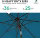 9FT Outdoor Patio Umbrella, Market Umbrella, Lake Blue