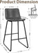 Bar Stools Set of 3, 26 Inches Counter Height Bar Stools with Back, Modern Faux Leather Barstools with Metal Legs and Footrest, Bar Chairs for Kitchens Island (Gray)