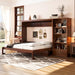 Queen Horizontal Murphy Bed With Desk WalnutFinish