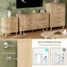 Wood 6 Drawers Dresser, 53.2" W Fluted Modern Dressers for Bedroom