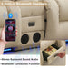Loveseat Recliner Sofa with Massage and Heat, Power Reclining Loveseat Sofa RV Couch with Console, Home Theater Seating with LED Lights, Bluetooth Speakers, USB, Outlets, Leathaire, Beige