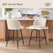 26" Counter Height Bar Stool Set of 2,Linen Fabric Upholstered Barstools with Footrest,Metal Frame,360° Swivel Barstools for Kitchen Island, Home Bar & Breakfast Nook,Beige