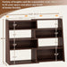 Expandable Corner Bookshelf Black Walnut Narrow Wood
