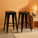 24" Bar Stools Black Backless Metal Barstools Indoor - Outdoor Counter Height Stools with Square Seat, Set of 2 - VF1571001 - ShipItFurniture