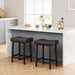 24 Inch Backless Saddle Barstools Set of 2, Counter Height Upholstered Padded Barstools with Curved Surface, Metal Leg and Footrest, for Kitchen Counter, Home Bar (Brown, 24 Inch - Set of 2) - ShipItFurniture