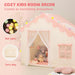Play Tent for Kids - Kids Tent Indoor with Mat and Ball Lights, Toddler Tent for Kids Ages 3-8, Kids Playhouse for Girls, 57" X 35" X 47" (Pink)