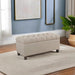 Home Decor | Tufted Ainsley Button Storage Ottoman Bench with Hinged Lid | Ottoman Bench with Storage for Living Room & Bedroom, Tan
