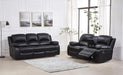 2PC Bonded Leather Recliner Set, Sofa, Loveseat, 8018, Black