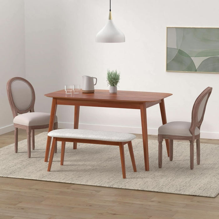 French Country Dining Chairs Set of 4, Vintage Louis Chairs with Curved Backrest and Beautifully Carved Solid Wood Frame Farmhouse Dining Chairs for Living Room, Kitchen, Restaurant