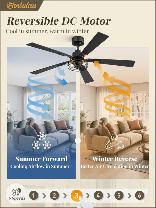 Farmhouse Rustic Ceiling Fan Featuring Remote Lighting