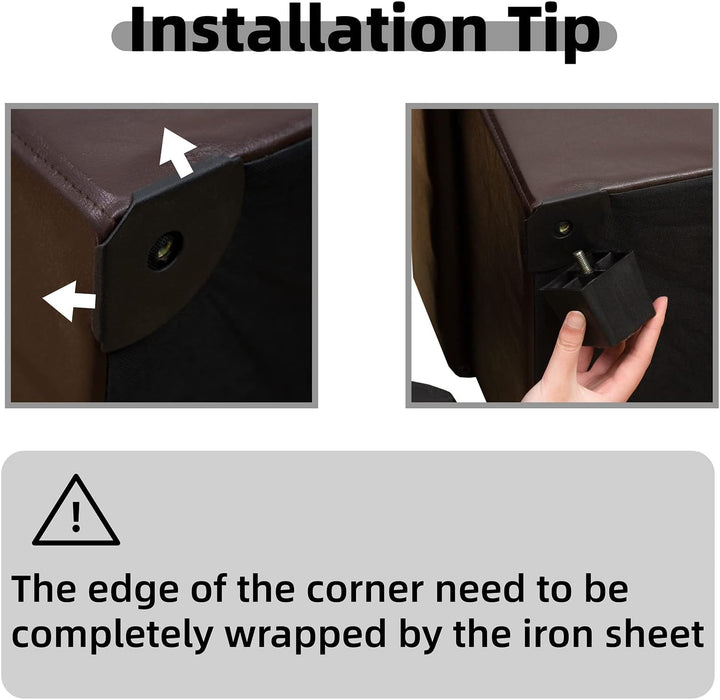 Folding Storage Bench, Cube PU Leather Footstool with Legs, Coffee Table, Ottoman with Storage for Living Room, 23.6 X 23.6 X15 Inches, Brown