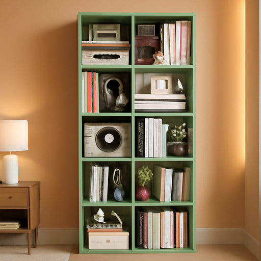 71 Inches Tall EmeraldGreen Adjustable Sturdy Bookshelf