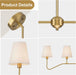 Antique Brass Gold Linear Chandeliers for Dining Room with Fabric Shades